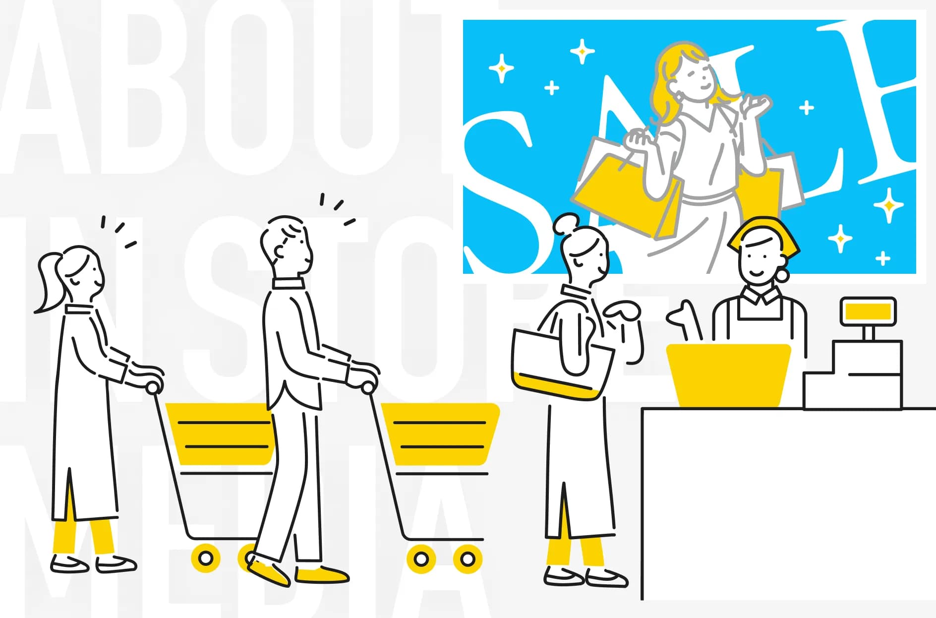 インストアメディア(店内広告)とは?イオン・コンビニなどで見かける映像効果は?